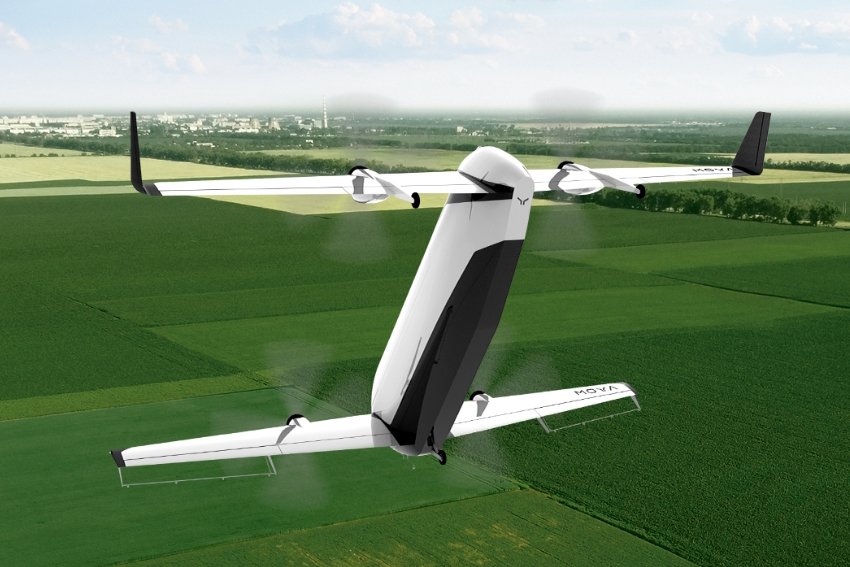 Moya eVTOL flying, rear view Moya eVTOL flying, rear view